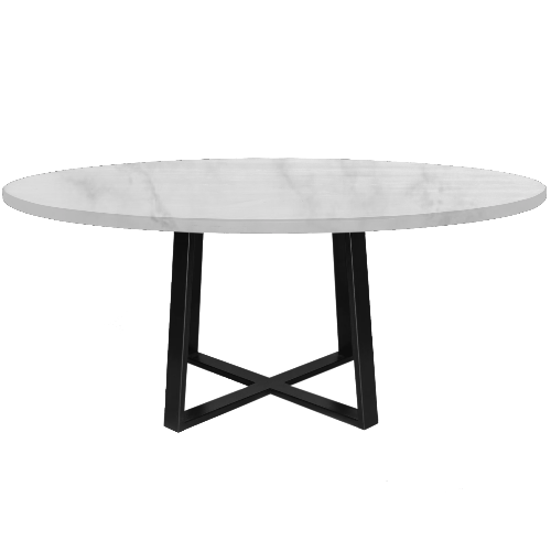 MESA DE MARMOL BASE NEGRA