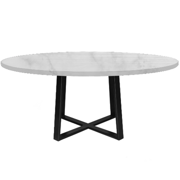 MESA DE MARMOL BASE NEGRA