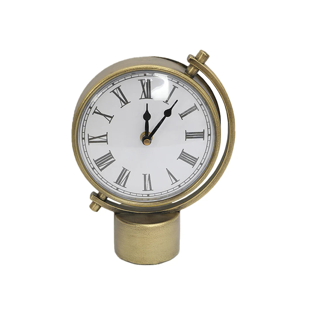 RELOJ VOTTA CON BASE DE METAL EN DORADO
