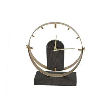 RELOJ OSIRIS DE METAL Y MADERA EN NEGRO Y ORO