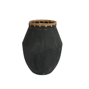 ENVASE DE METAL Y RATTAN II