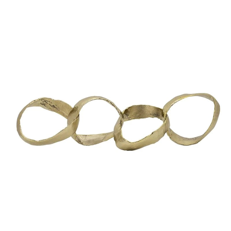 FIGURA DE ANILLOS DECORATIVA DORADO