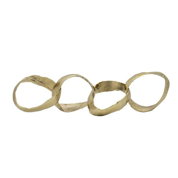 FIGURA DE ANILLOS DECORATIVA DORADO