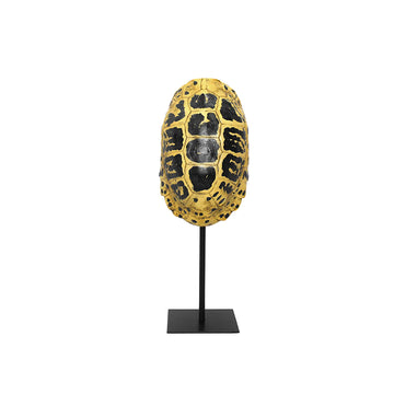 ESCULTURA DECORATIVA CAPARAZÓN DE TORTUGA AMARILLO