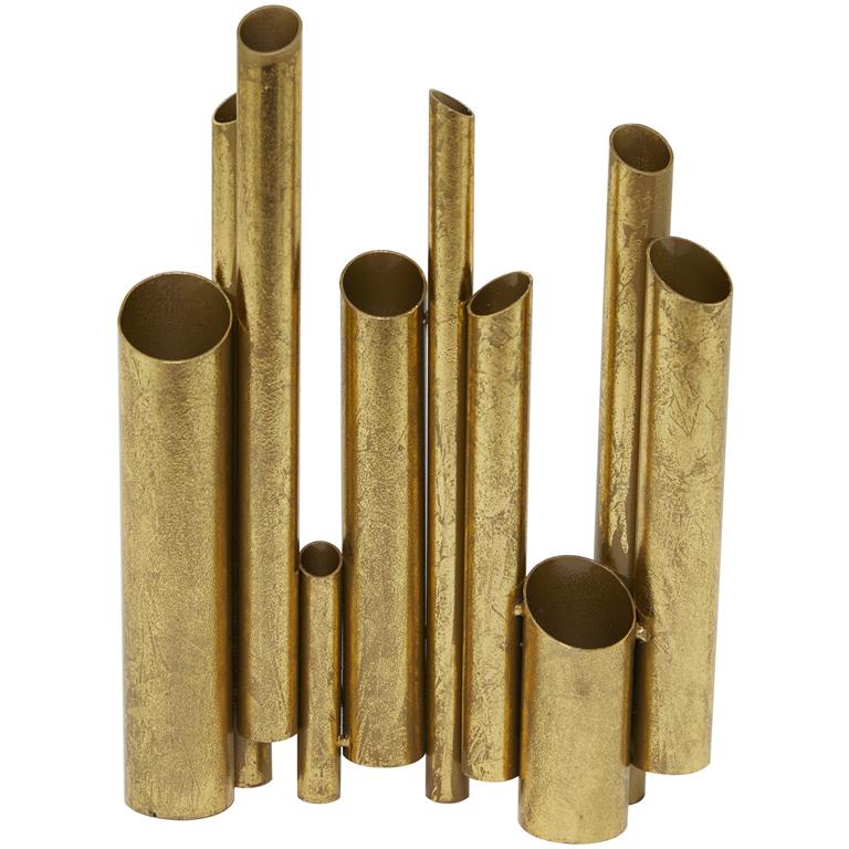 FLORERO METALICO TUBOS DE BAMBU